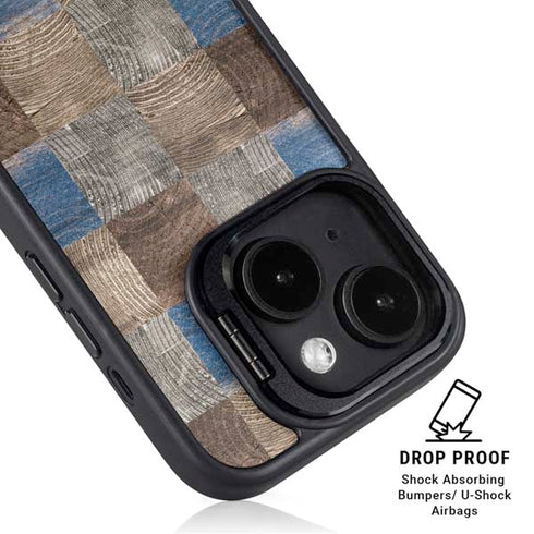 Lumber Grid iPhone 15 Kickstand Case